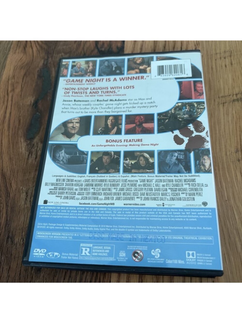 Game Night (DVD, 2018) Tested Working Rated R - Picture 4 of 4
